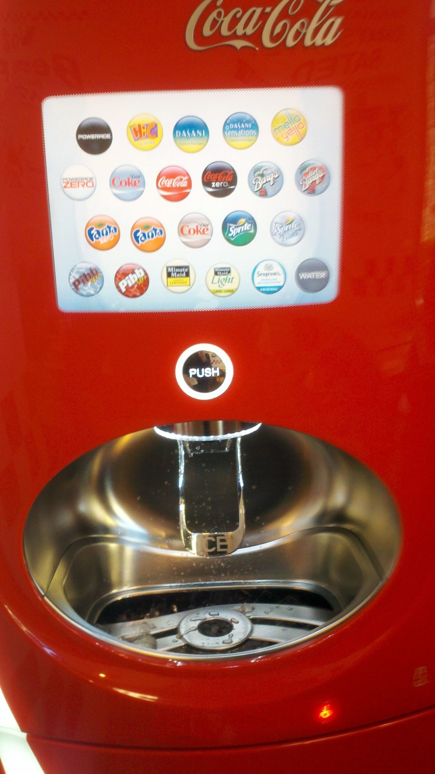 Image of the "freestyle" Coca-Cola drink machines. 